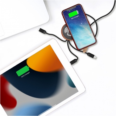 Logotrade business gifts photo of: SCX.design C40 5-in-1 rPET light-up logo charging cable and 10W charging pad