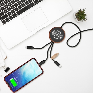 Logo trade corporate gift photo of: SCX.design C40 5-in-1 rPET light-up logo charging cable and 10W charging pad