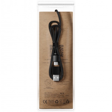 Logotrade promotional giveaway image of: SCX.design C40 5-in-1 rPET light-up logo charging cable and 10W charging pad