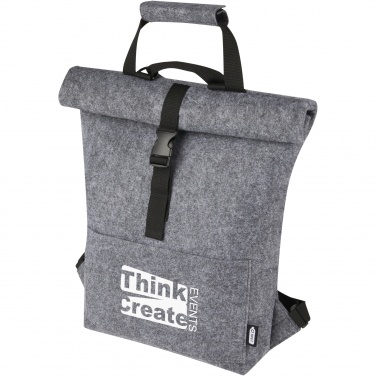 Logo trade advertising products image of: Felta GRS recycled felt roll-top bike bag 13L