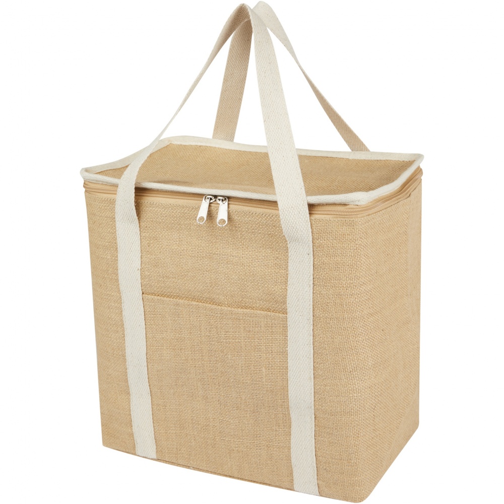 Logo trade promotional products image of: Juta 300 g/m² jute cooler bag 19L