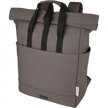 Logo trade advertising products image of: Joey 15” GRS recycled canvas rolltop laptop backpack 15L