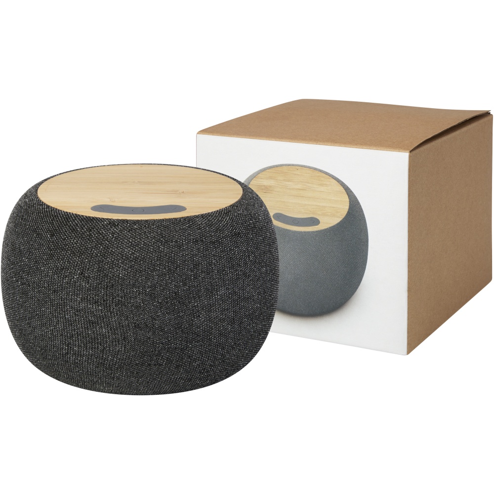 Logotrade promotional merchandise image of: Ecofiber bamboo/RPET Bluetooth® speaker and wireless charging pad