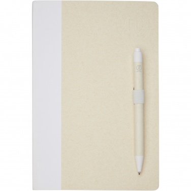 Logo trade business gift photo of: Dairy Dream A5 size reference recycled milk cartons notebook and ballpoint pen set