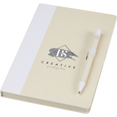 Logo trade corporate gift photo of: Dairy Dream A5 size reference recycled milk cartons notebook and ballpoint pen set