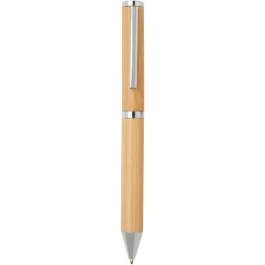 Logo trade promotional gift photo of: Apolys bamboo ballpoint and rollerball pen gift set 