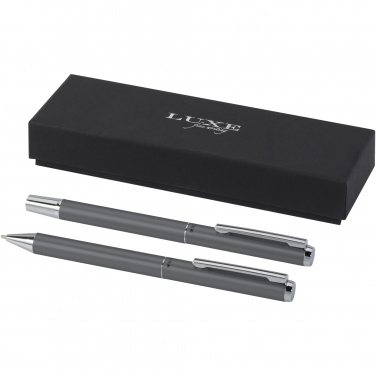 Logotrade promotional giveaways photo of: Lucetto recycled aluminium ballpoint and rollerball pen gift set