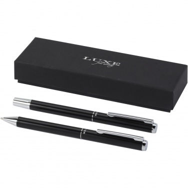 Logo trade business gifts image of: Lucetto recycled aluminium ballpoint and rollerball pen gift set