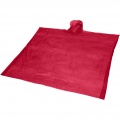 Mayan recycled plastic disposable rain poncho with storage pouch, Red