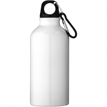 Logotrade corporate gift image of: Oregon 400 ml RCS certified recycled aluminium water bottle with carabiner