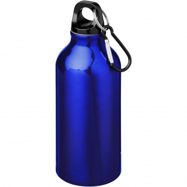 Logo trade promotional gift photo of: Oregon 400 ml RCS certified recycled aluminium water bottle with carabiner