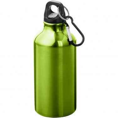 Logotrade business gift image of: Oregon 400 ml RCS certified recycled aluminium water bottle with carabiner