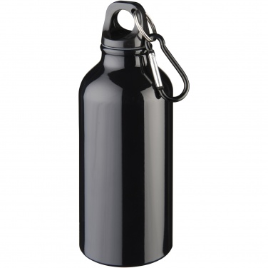 Logo trade promotional merchandise picture of: Oregon 400 ml RCS certified recycled aluminium water bottle with carabiner