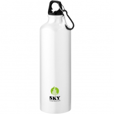 Logo trade promotional products image of: Oregon 770 ml RCS certified recycled aluminium water bottle with carabiner