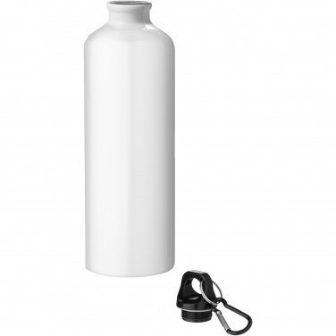 Logo trade promotional merchandise picture of: Oregon 770 ml RCS certified recycled aluminium water bottle with carabiner