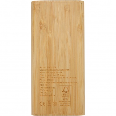 Logotrade business gift image of: Tulda 10.000 mAh bamboo power bank