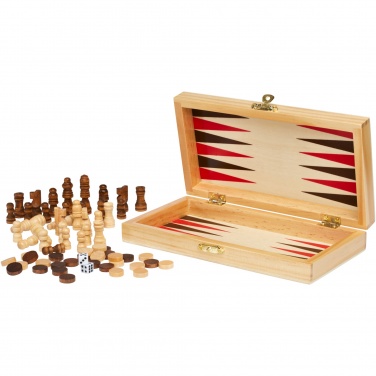 Logo trade promotional product photo of: Mugo 3-in-1 wooden game set