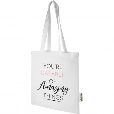 Logo trade promotional product photo of: Madras 140 g/m2 GRS recycled cotton tote bag 7L