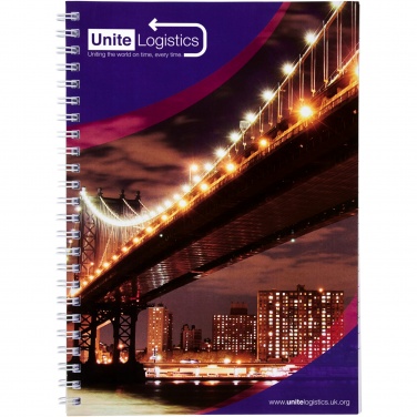 Logo trade promotional merchandise photo of: Desk-Mate® A5 spiral notebook with printed back cover