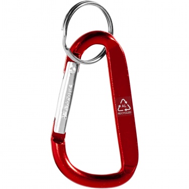 Logo trade promotional products image of: Timor RCS recycled aluminium carabiner keychain