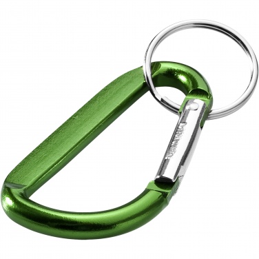 Logo trade promotional giveaways image of: Timor RCS recycled aluminium carabiner keychain