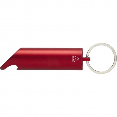 Logotrade corporate gift picture of: Flare RCS recycled aluminium IPX LED light and bottle opener with keychain