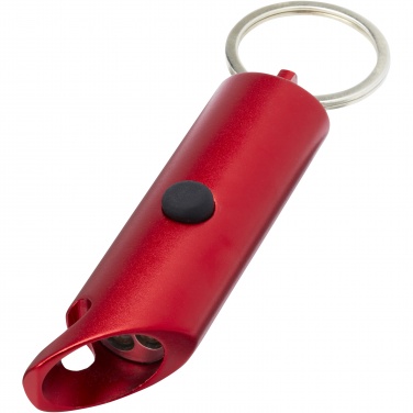 Logotrade promotional giveaway image of: Flare RCS recycled aluminium IPX LED light and bottle opener with keychain