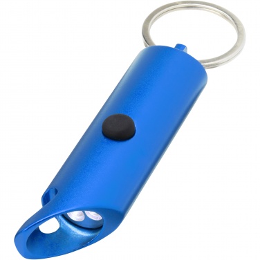 Logotrade business gift image of: Flare RCS recycled aluminium IPX LED light and bottle opener with keychain