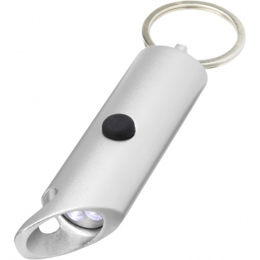 Logo trade corporate gifts picture of: Flare RCS recycled aluminium IPX LED light and bottle opener with keychain