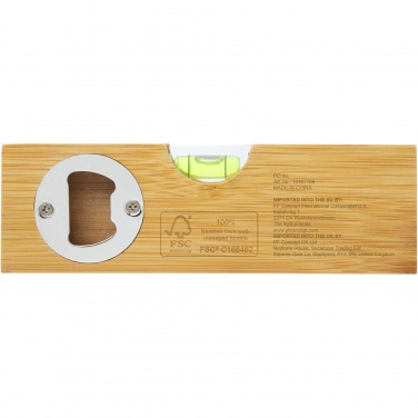 Logotrade promotional items photo of: Flush bamboo spirit level with bottle opener