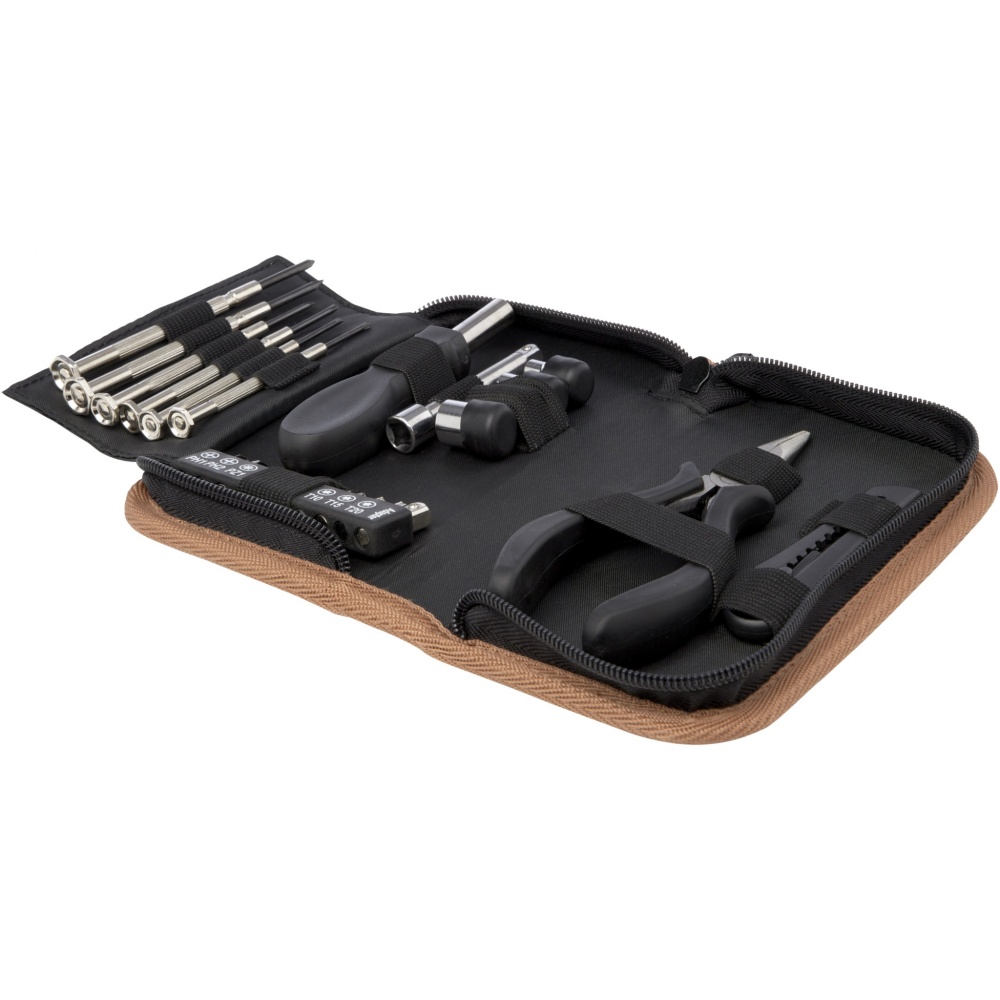 Logo trade corporate gift photo of: Spike 24-piece RCS recycled plastic tool set with cork pouch