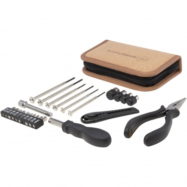 Logo trade promotional product photo of: Spike 24-piece RCS recycled plastic tool set with cork pouch