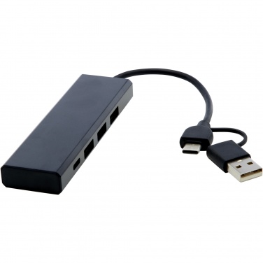 Logo trade promotional giveaway photo of: Rise RCS recycled aluminium USB 2.0 hub