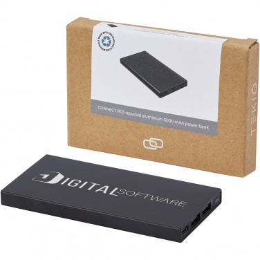 Logotrade promotional gift picture of: Connect 5000 mAh recycled aluminium power bank 