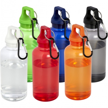 Logotrade promotional merchandise photo of: Oregon 400 ml RCS certified recycled plastic water bottle with carabiner