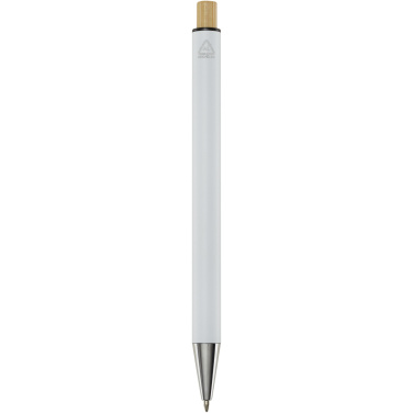 Logo trade promotional merchandise photo of: Cyrus recycled aluminium ballpoint pen (black ink)