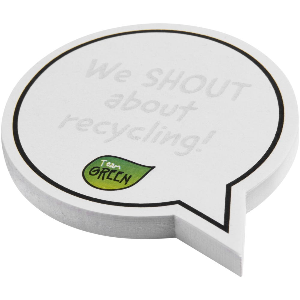 Logo trade business gift photo of: Sticky-Mate® speech bubble-shaped recycled sticky notes