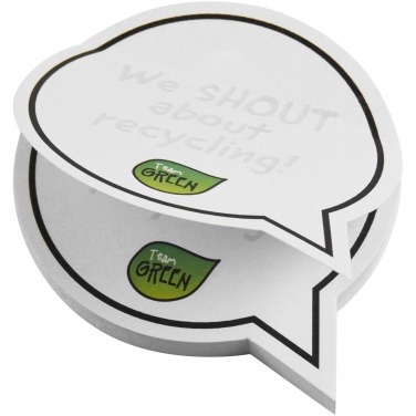 Logo trade promotional giveaway photo of: Sticky-Mate® speech bubble-shaped recycled sticky notes