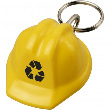 Logo trade advertising product photo of: Kolt hard hat-shaped recycled keychain