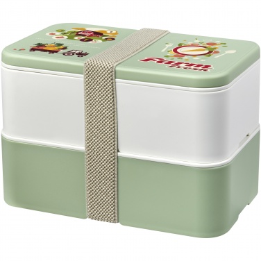 Logo trade business gifts image of: MIYO Renew double layer lunch box