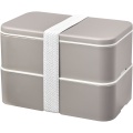 MIYO Renew double layer lunch box, Pebble grey / Pebble grey / White