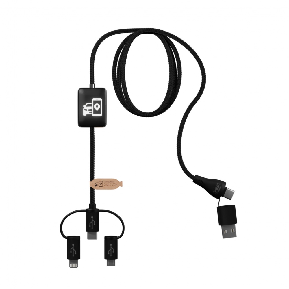 Logo trade promotional products picture of: SCX.design C48 CarPlay 5-in-1 charging cable 