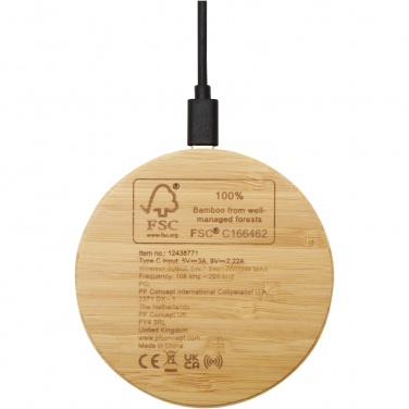 Logotrade promotional gifts photo of: Essence 15W bamboo wireless charging pad