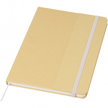 Logo trade promotional merchandise photo of: Nelida A5 recycled cardboard hard cover notebook