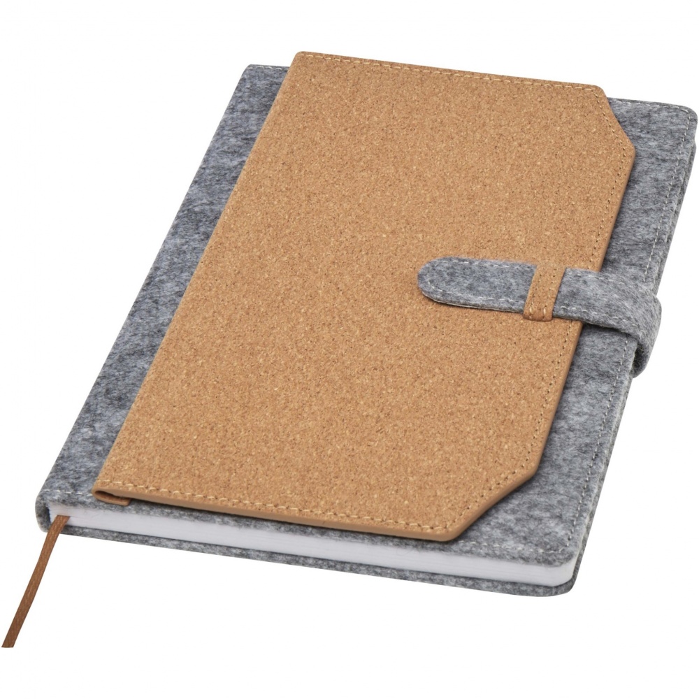 Logotrade advertising products photo of: Viviana A5 recycled felt and cork notebook