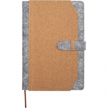 Logotrade promotional giveaways photo of: Viviana A5 recycled felt and cork notebook