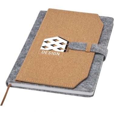 Logotrade business gift image of: Viviana A5 recycled felt and cork notebook