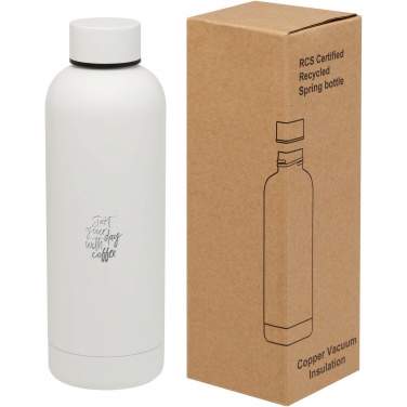 Logo trade promotional items image of: Spring 500 ml RCS certified recycled stainless steel copper vacuum insulated bottle