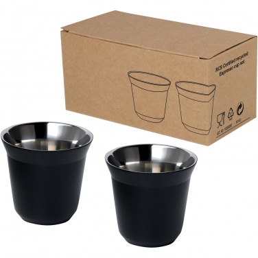 Logotrade business gift image of: Duo 80 ml RCS certified stainless steel espresso cup set 