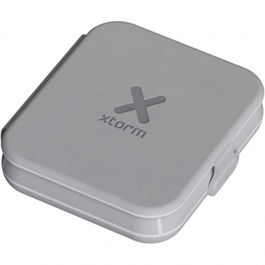 Logo trade promotional items image of: Xtorm XWF21 15W foldable 2-in-1 wireless travel charger